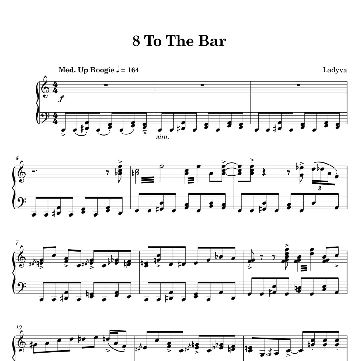 Sheet Music - 8 To The Bar (PDF)