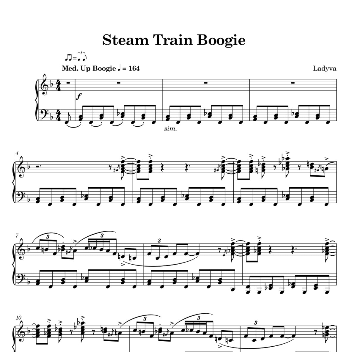 Sheet Music - Steam Train Boogie (PDF)