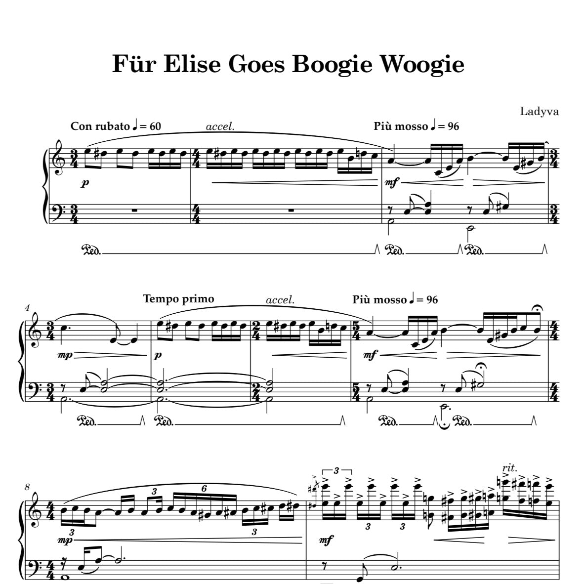 Sheet Music - Für Elise goes Boogie Woogie (PDF)
